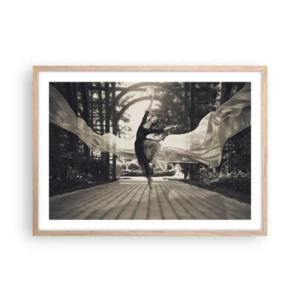 Pôster com moldura de carvalho claro - A dança do espírito do jardim - 70x50 cm