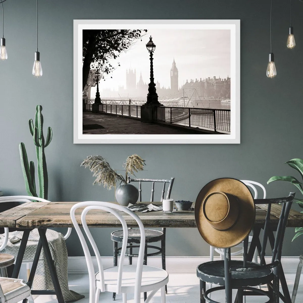 Pôster em moldura branca - Manhã Londrina - 91x61 cm