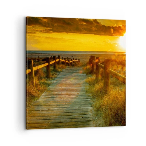 Quadro em tela - Banhado em ouro antigo - 60x60 cm