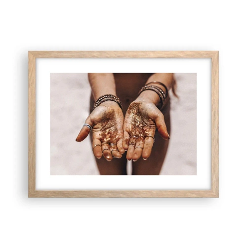 Pôster com moldura de carvalho claro - Um presente para si - 40x30 cm