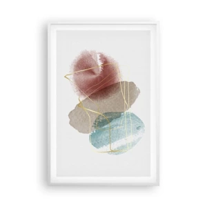 Pôster em moldura branca - Corais espaciais - 61x91 cm