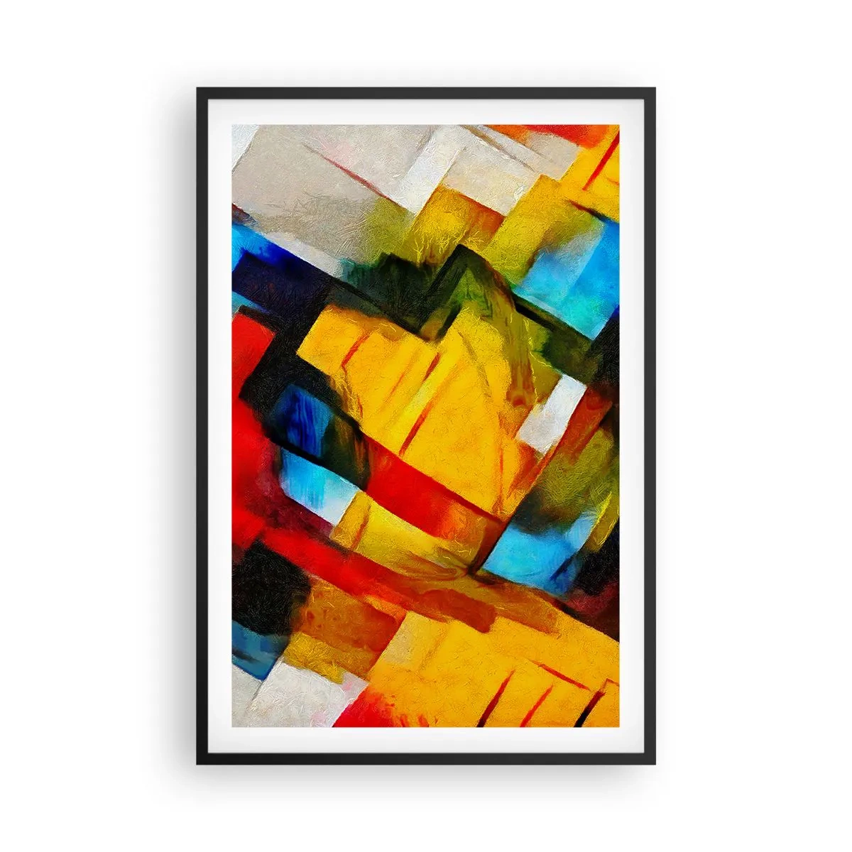 Pôster com moldura preta - Camadas multicoloridas - 61x91 cm