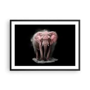 Pôster com moldura preta - Não pense em um elefante rosa! - 70x50 cm