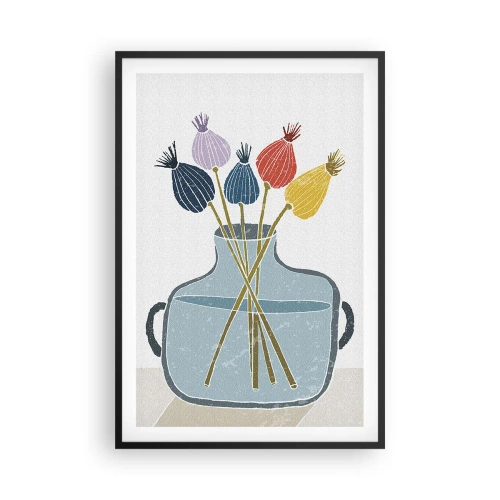 Pôster com moldura preta - Como semeou a papoula - 61x91 cm