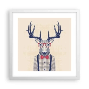 Pôster em moldura branca - Extravagância engraçada - 40x40 cm