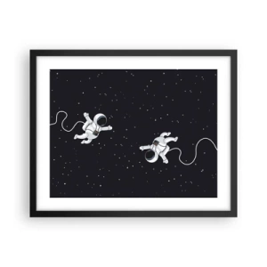 Pôster com moldura preta - Emaranhado Cósmico - 50x40 cm