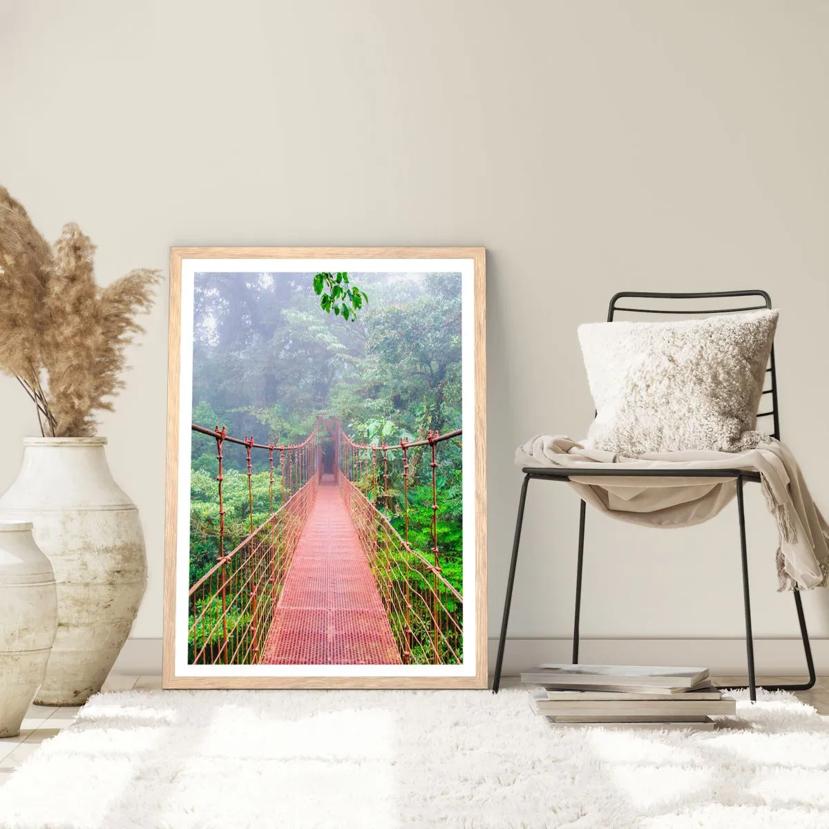 Pôster com moldura de carvalho claro - Suspenso acima das copas - 70x100 cm