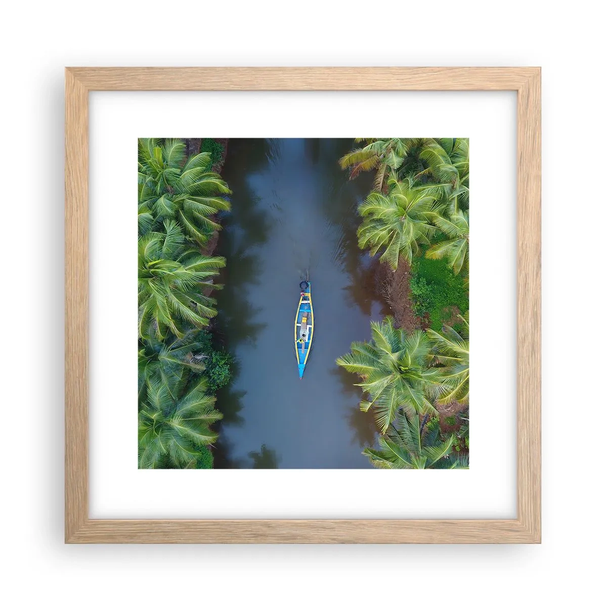 Pôster com moldura de carvalho claro - Em uma trilha tropical - 30x30 cm