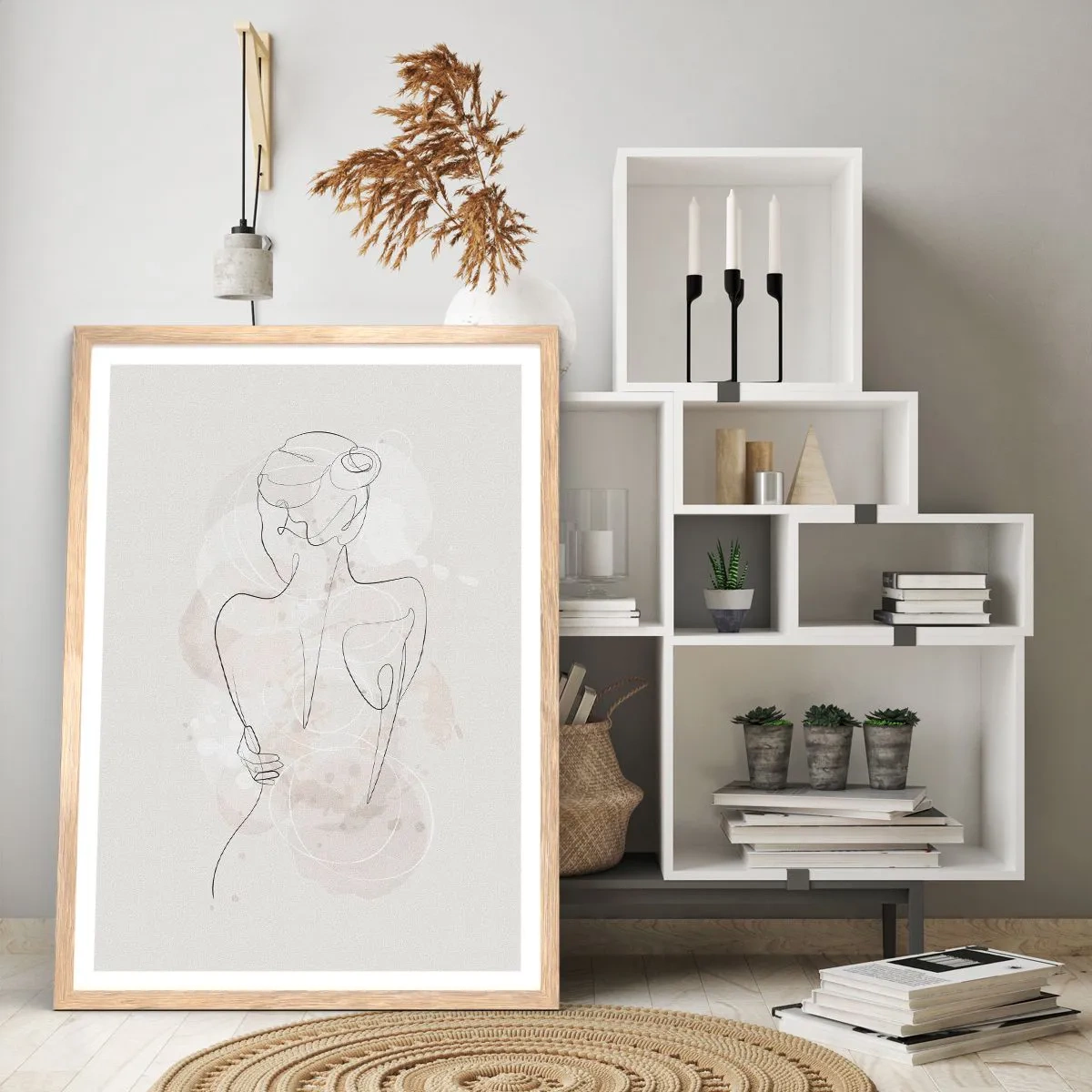 Pôster com moldura de carvalho claro - Como um instrumento sensível - 50x70 cm