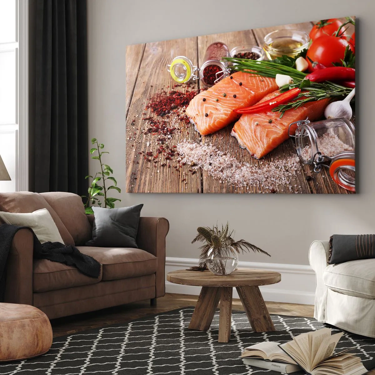 Quadro em tela - Aventura norueguesa na cozinha - 120x80 cm