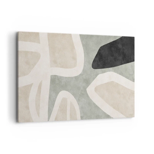 Quadro em tela - Composição com motivo preto - 120x80 cm