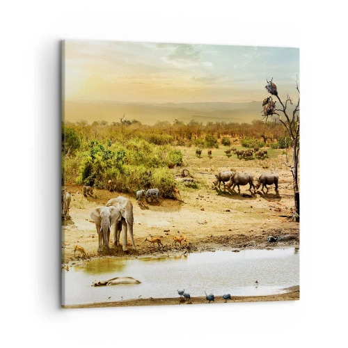 Quadro em tela - Um rio corria no Éden... - 50x50 cm