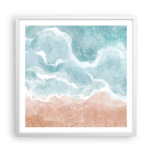 Pôster em moldura branca - Abstração de nuvem - 60x60 cm