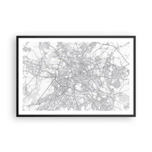 Pôster com moldura preta - Flor de Berlim - 91x61 cm