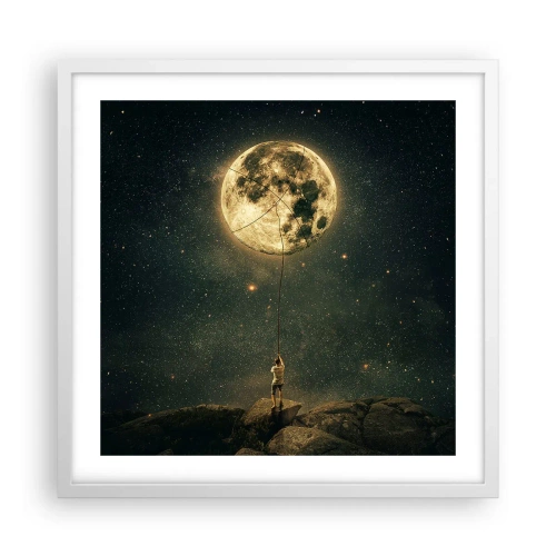 Pôster em moldura branca - Aquele que roubou a lua - 50x50 cm