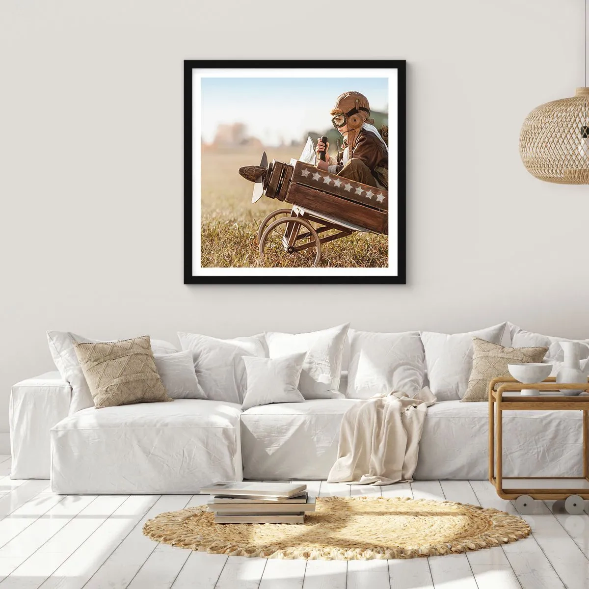 Pôster com moldura preta - O início rumo a um sonho - 60x60 cm