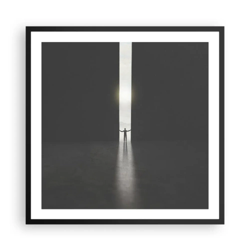 Pôster com moldura preta - Um passo para um futuro brilhante - 60x60 cm