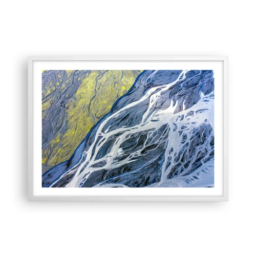 Pôster em moldura branca - Pinturas rupestres da natureza - 70x50 cm