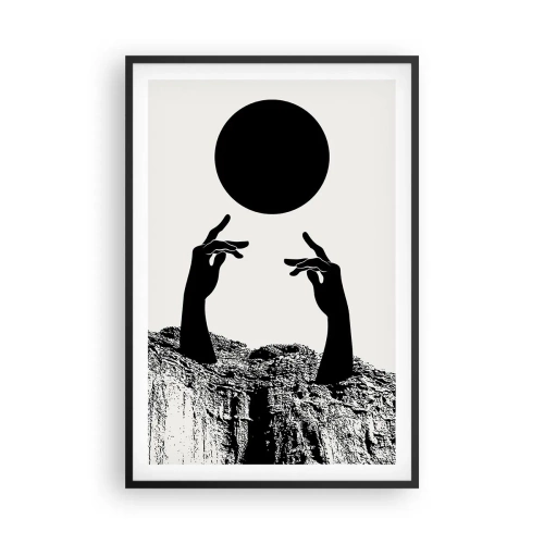 Pôster com moldura preta - Composição surrealista: o sol e o resto - 61x91 cm