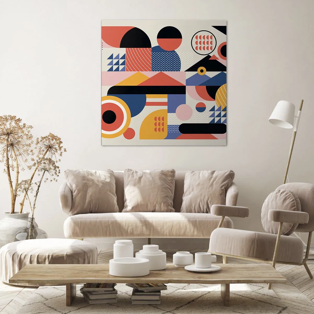 Quadro em tela - Composição: brincar - 40x40 cm