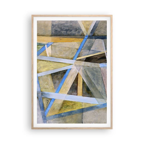 Pôster com moldura de carvalho claro - Em linha reta ou na diagonal? - 70x100 cm