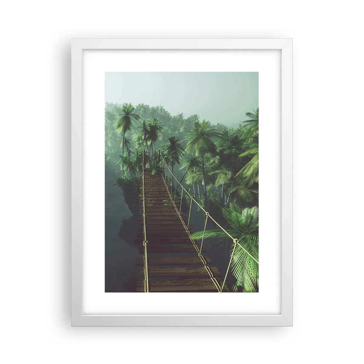 Pôster em moldura branca - Sobre o verde fervente - 30x40 cm