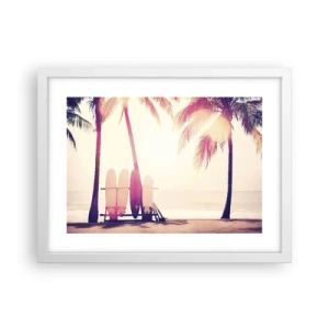 Pôster em moldura branca - Vai ser um grande dia - 40x30 cm