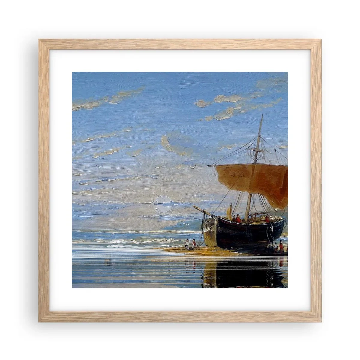 Pôster com moldura de carvalho claro - Água, terra, ar - 40x40 cm