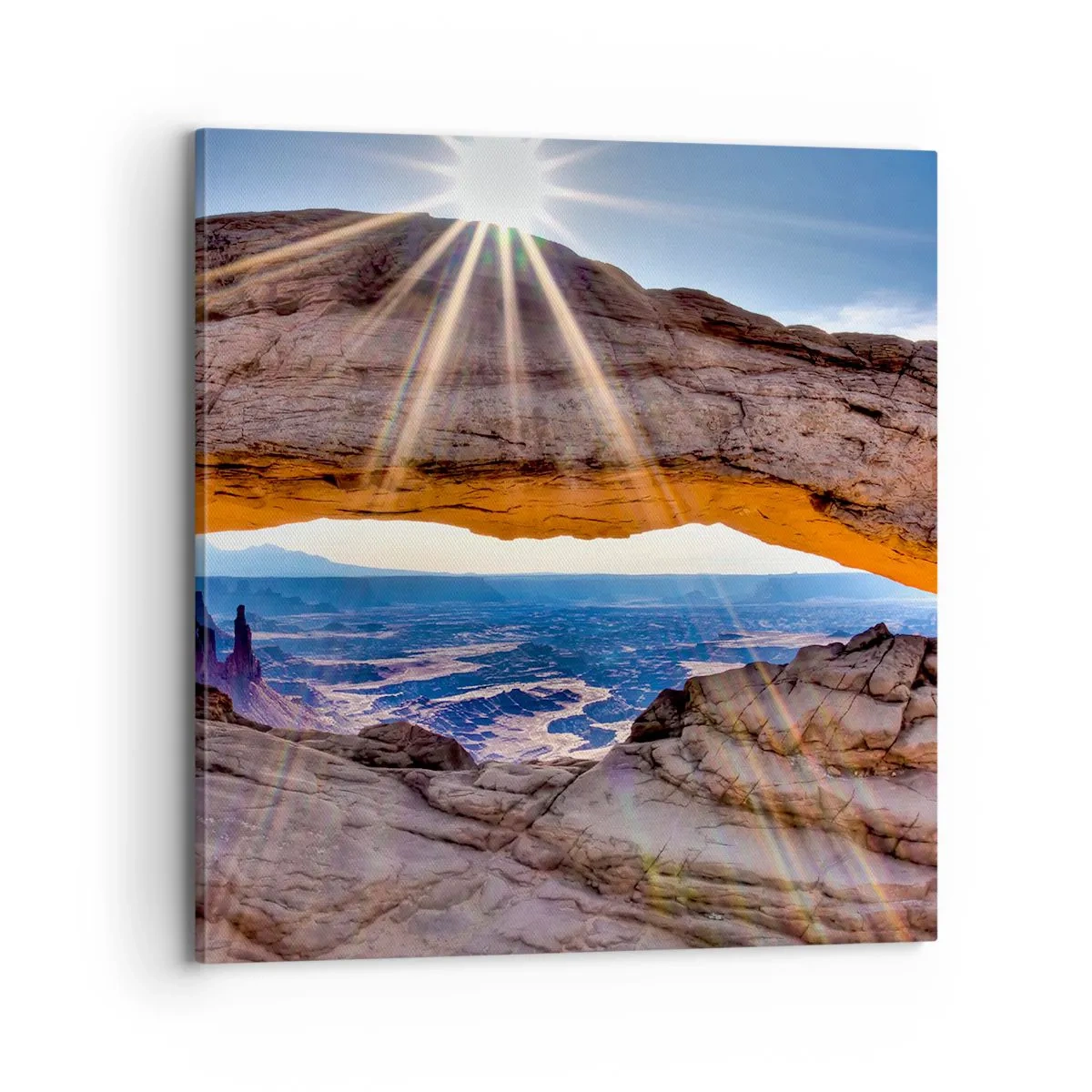 Quadro em tela - Através do portão de pedra - 70x70 cm