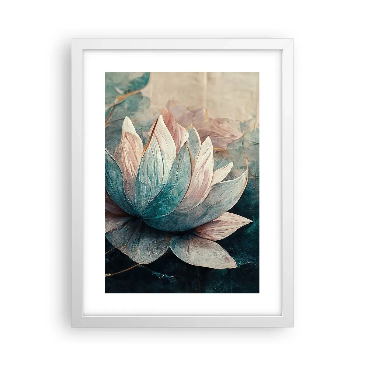 Pôster em moldura branca - Estrelas do lago - 30x40 cm