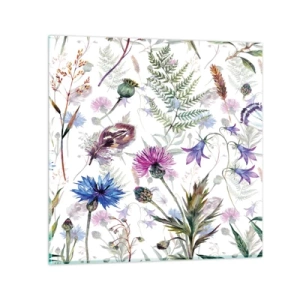 Quadro em vidro - Herbário polaco - 40x40 cm