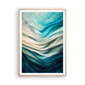 Pôster com moldura de carvalho claro - Insaciabilidade azul - 70x100 cm