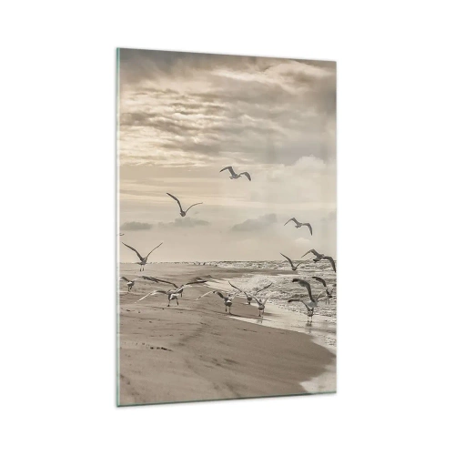 Quadro em vidro - O som do mar, o canto dos pássaros - 80x120 cm