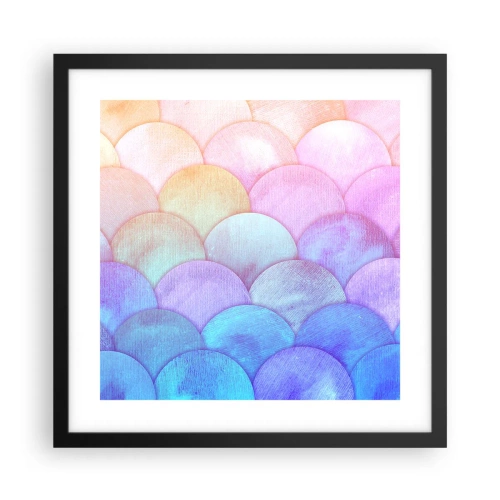 Pôster com moldura preta - Escala de pérola - 40x40 cm