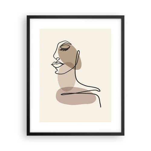 Pôster com moldura preta - Ouvindo-se a si própria - 40x50 cm