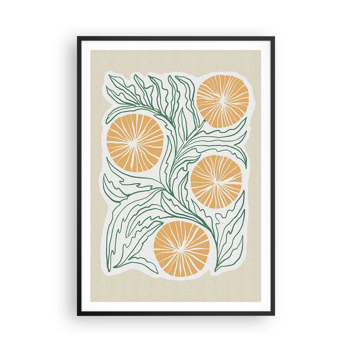 Pôster com moldura preta - Étnico com um toque de abstração - 70x100 cm