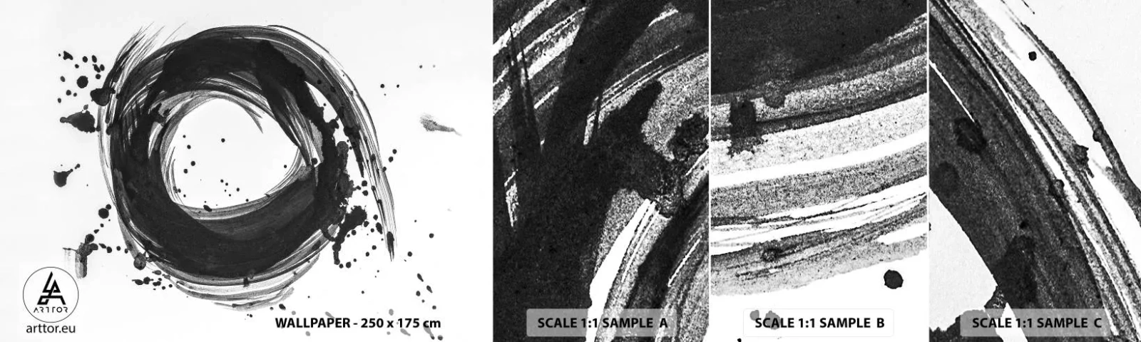 Amostra de papel de parede autocolante Deluxe Sticker - O vórtice da criação - Abstração, Pedaço, Gráficos - 100x30 cm