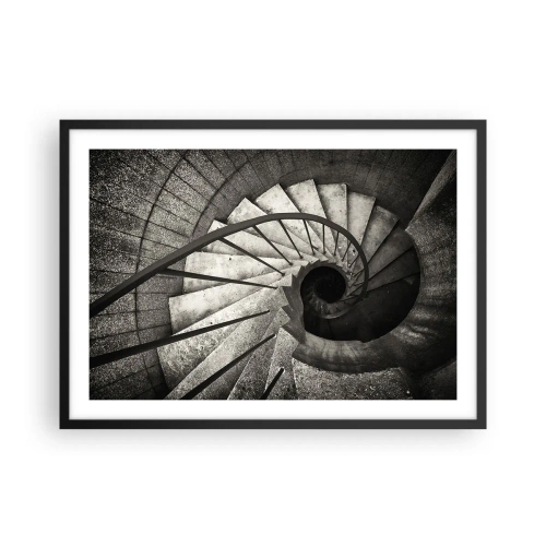 Pôster com moldura preta - Suba as escadas, desça as escadas - 70x50 cm