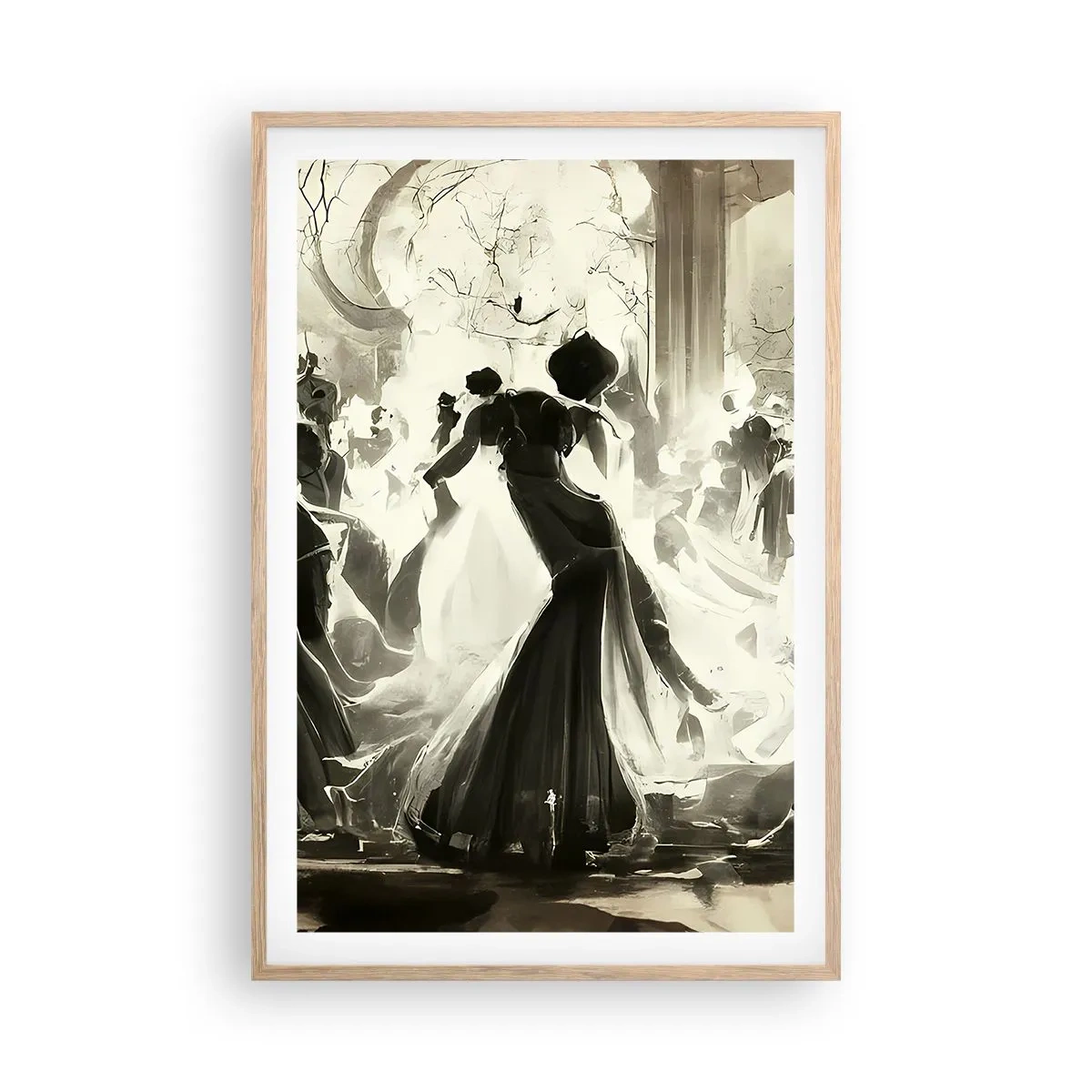 Pôster com moldura de carvalho claro - O grande baile de máscaras - 61x91 cm