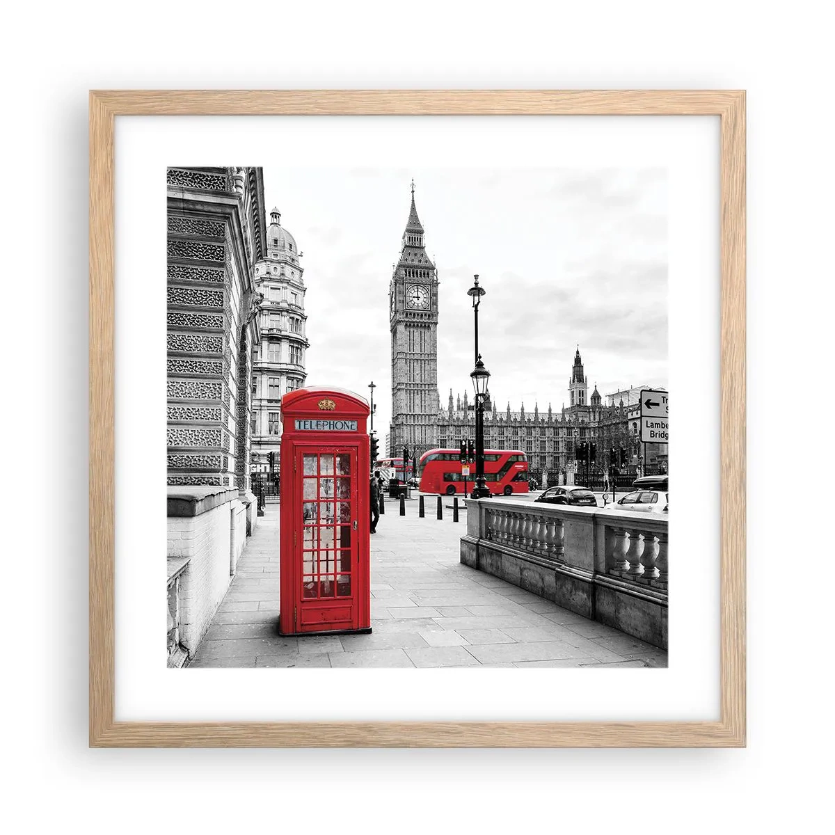 Pôster com moldura de carvalho claro - Sem dúvida, Londres - 40x40 cm