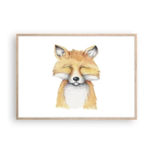 Pôster com moldura de carvalho claro - Humor de raposa - 100x70 cm