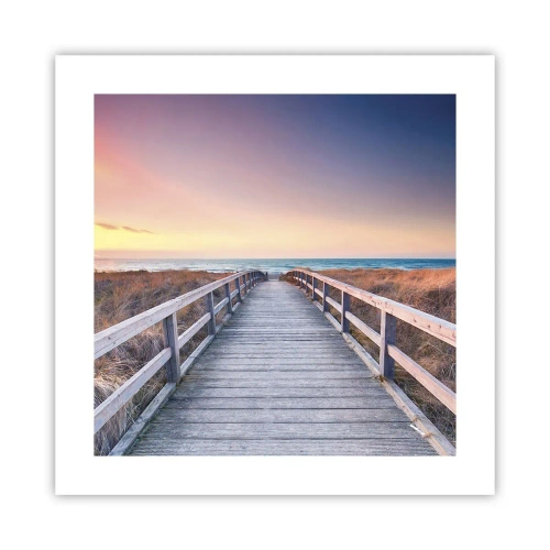 Pôster - Aurora da noite do Báltico - 40x40 cm