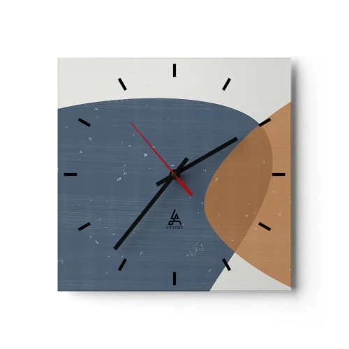 Relógio de parede - Relógio em vidro - Ovais e influências - 40x40 cm