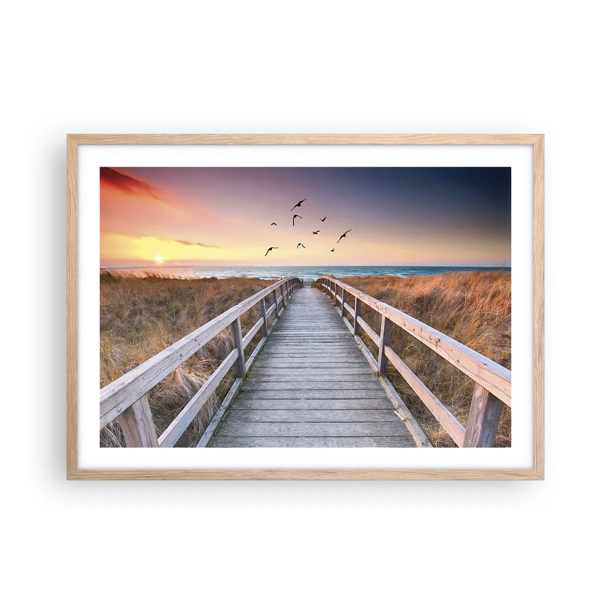 Pôster com moldura de carvalho claro - O espaço das alturas - 70x50 cm