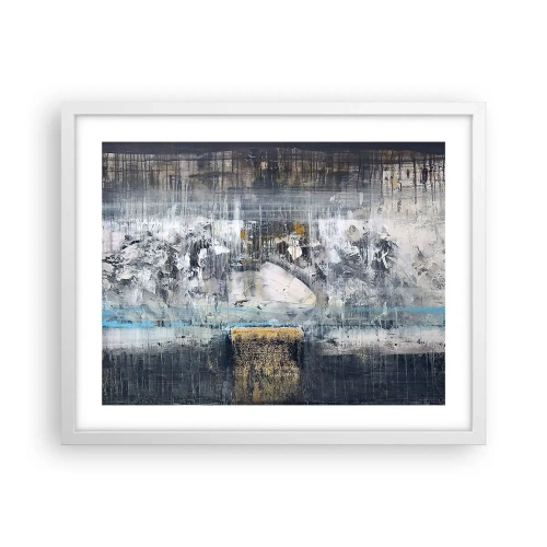 Pôster em moldura branca - Pelo gelo ou pelo torrão de terra - 50x40 cm