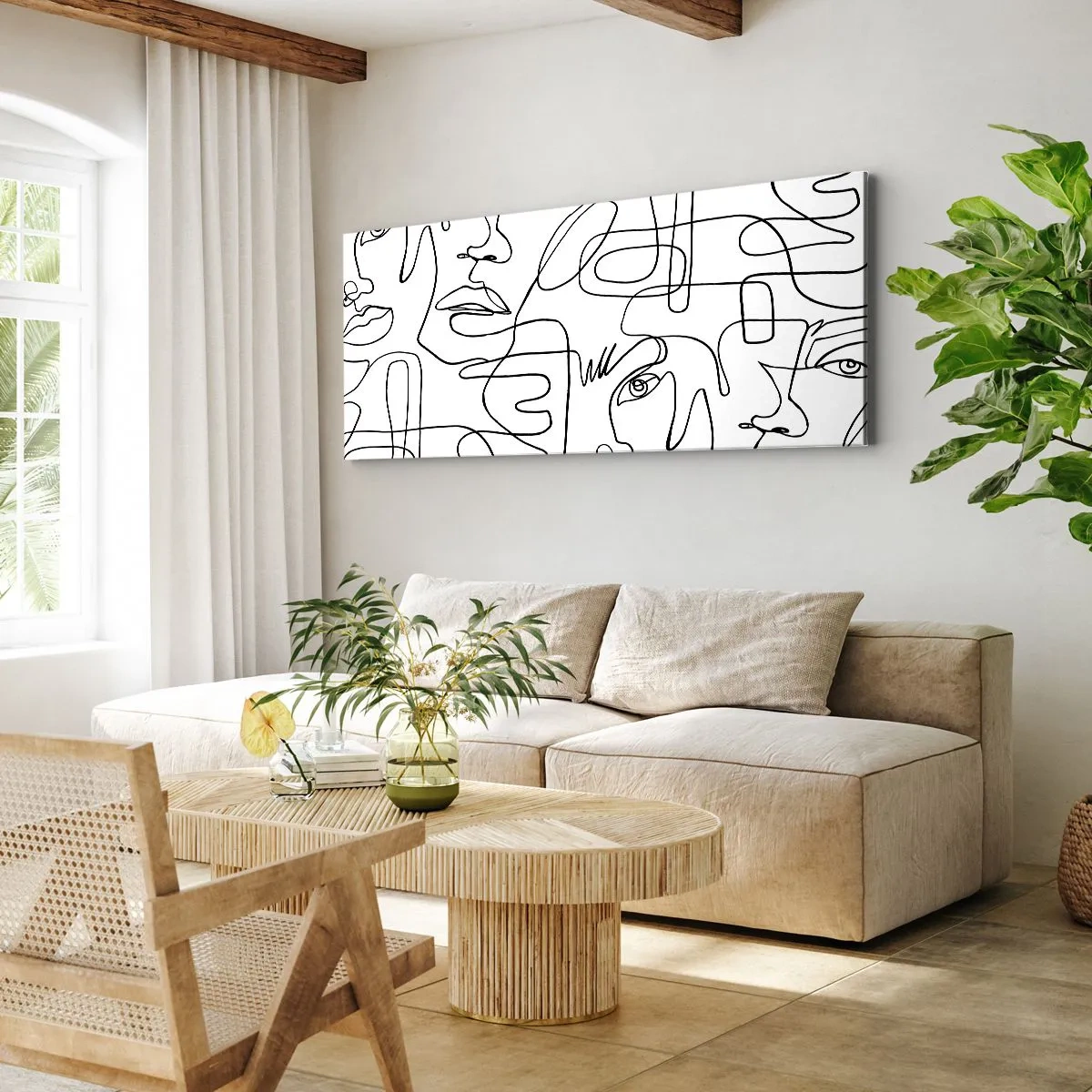 Quadro em tela - Em emoções emaranhadas - 100x40 cm