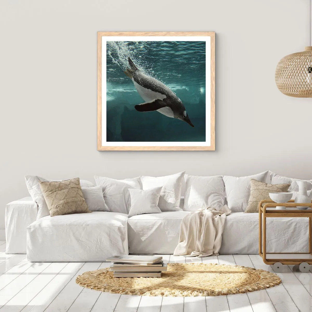 Pôster com moldura de carvalho claro - Bem-vindo ao meu mundo - 30x30 cm