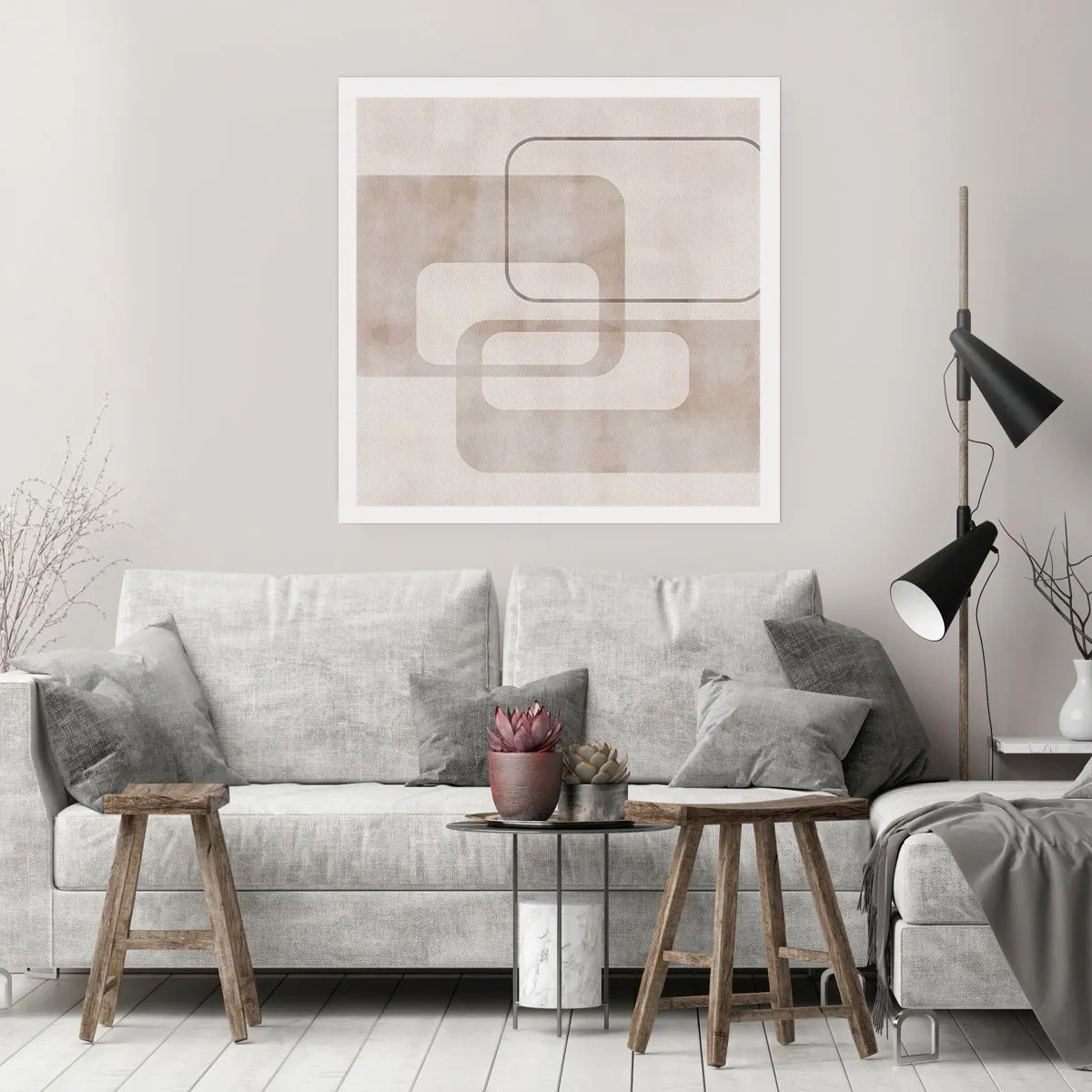 Pôster - Argamassa geométrica - 40x40 cm