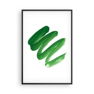 Pôster com moldura preta - Piada verde - 61x91 cm
