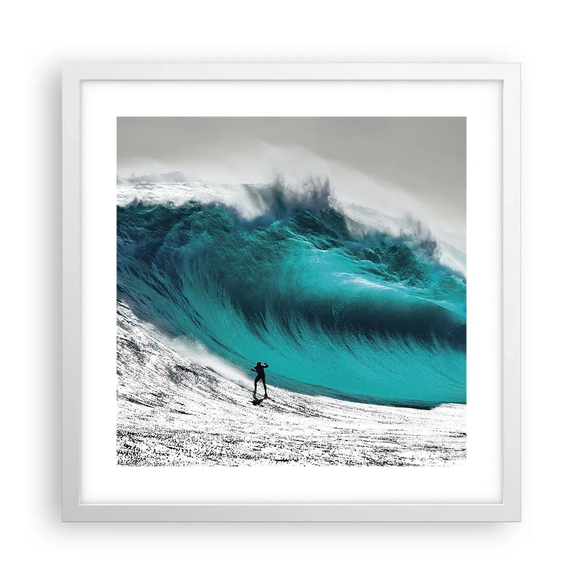 Pôster em moldura branca - Desafio aceite - 40x40 cm